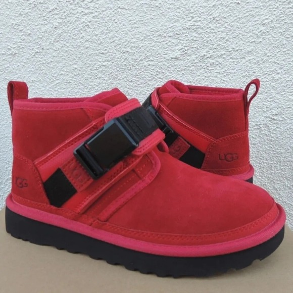 UGG Men's Neumel Snapback Chukka Boot Samba Red shearling fur men's size 11 new! - Picture 11 of 12